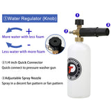Tool Daily Short Pressure Washer Gun with Foam Cannon, 1/4 Inch Quick Connector, with 5 Pressure Washer Nozzle Tips, 1 Liter Tool Daily
