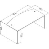 Bush Business Furniture Studio C 72W x 36D Bow Front Desk in Platinum Gray Bush Furniture