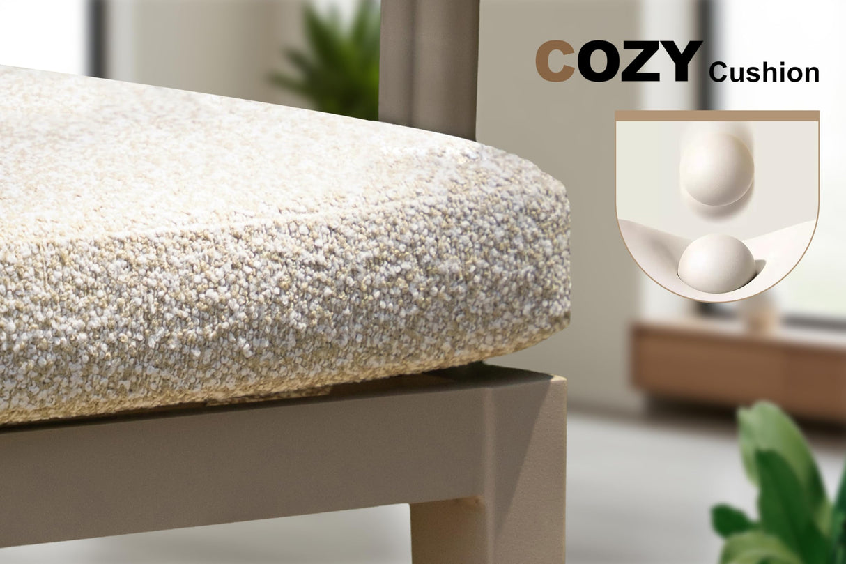 PURPLE LEAF Patio Dining Set 15 Pieces Luxury Modern Conversation Set Aluminum Large Rectangle Dining Table and Chairs with Olefin Cushion Outdoor Furniture Set for Garden Porch Deck Backyard PURPLE LEAF