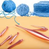 Svartur Interchangeable Crochet Hook Set with 12 Hooks – Ergonomic Crochet Hooks Large Handle, US Sizes E-4 to N-15 (3mm–10mm), Smooth & Lightweight, Crochet Kit with Storage Case, Pink Svartur