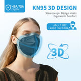 akgk KN95 Face Mask 50 PCS, Breathable Protection Masks, Individually Wrapped, 5-Ply KN95 Black Masks, Cup Dust Safety Masks akgk