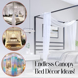 AMBEE21 Golden Gate Beds Canopy Metal Bed Frame with Headboard – Wrought Iron Platform Design, Sturdy Slatted Base, No Box Spring Needed, Underbed Storage Space – Full, Black AMBEE21