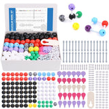 Swpeet 307 Pcs Molecular Model Kit for Organic and Inorganic Chemistry - Chemistry Molecular Model Student and Teacher Set - 126 Atoms & 30 Orbitals & 150 Links & 1 Short Link Remover Tool Swpeet