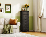 AODK Tall Dresser for Bedroom, Storage Dresser Organizer with 6 Fabric Drawers, Dressers Chests of Drawers, Fabric Dresser with Sturdy Steel Frame for Closet Storage, Hallway, Black AODK