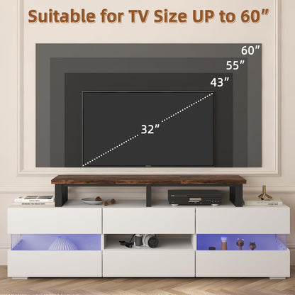 YAOHUOO 45" Large TV Riser for 32-60 inch TV, TV Riser Stand Shelf with Steel Legs,Tabletop TV Stand Riser for Home Office,Rustic Brown