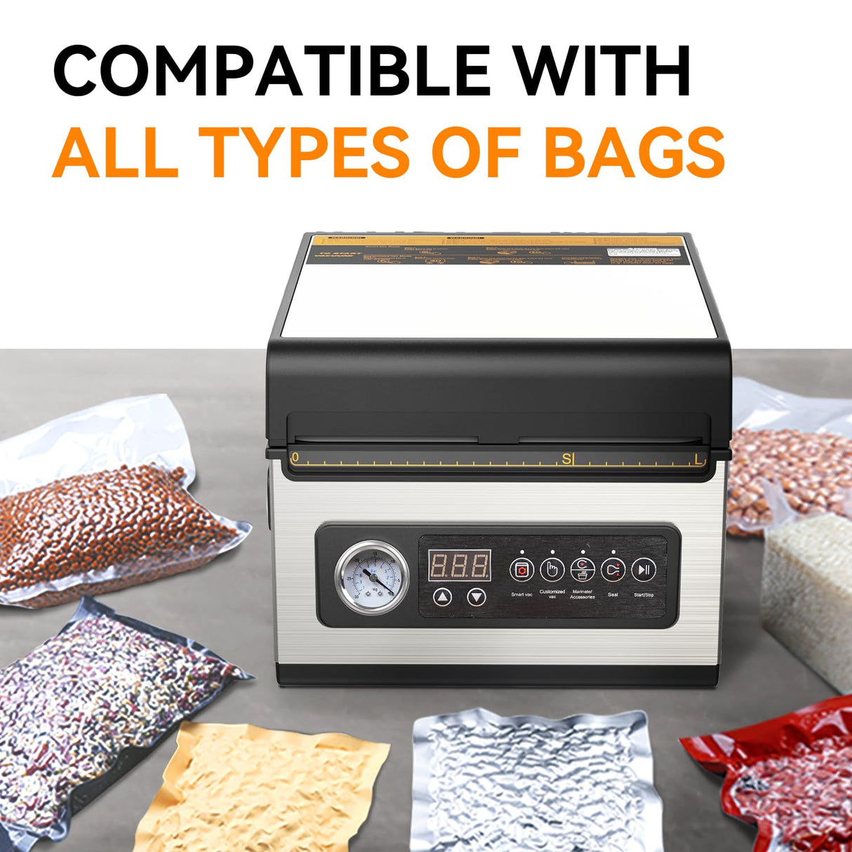 [2023 New] Wevac 10 inch Chamber Vacuum Sealer, ideal for liquid or juicy food including Fresh Meats, Soups, Sauces and Marinades. Visible vacuum degree, Professional sealing width, Commercial machine Wevac