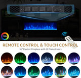 oneinmil 70" Fireplace TV Stand with Power Outlet for TVs Up to 80", Electric Fireplace Entertainment Center with LED Lights & Storage Cabinets, Media Console Table for Living Room, Black oneinmil