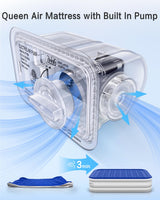 Xsleep Queen Air Mattress with Built in Pump Luxurious Comfort 16" Raised Inflatable Mattress Queen Airbed Blow Up Mattress for Home Guests 80"*60"*16" Air Bed 3 Mins Fast Inflate/Deflate 660 lbs Max Xsleep