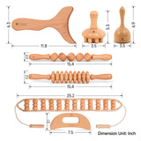 PYSEAN 7-in-1 Wood Therapy Massage Kit Helps You Eliminate Cellulite, Perform Lymphatic Drainage, Relax Your Muscles, Relieve Muscle Pain, and Sculpt Your Body into a Beautiful Shape PYSEAN