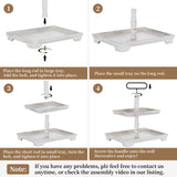 Hanobe Farmhouse Tiered Tray Stand: Rustic White Wood 2 Tier Serving Tray Decor Two Rectangle Wooden for Kitchen Counter Centerpieces Coffee Bar Easter Fall Halloween Thanksgiving Christma Hanobe