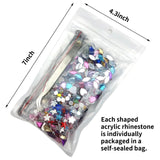 JPSOR 600pcs Gems Jewels for Crafts, Acrylic Flatback Rhinestones for Halloween Pirate Party Decorations, Crafting Embellishments Gemstone (6 Shapes, 6-13mm) JPSOR