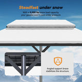 Modern Shade Hardtop Gazebo 12' x 20' Gazebo with 6 LED Lights, Outdoor Gazebo with Galvanized Steel Double Roof, Metal Gazebo with USB & USB-C Charging Port Deck, Netting and Curtains for Patios Modern Shade Outdoor Living Spaces