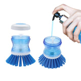 Dish Brush with Soap Dispenser for Dishes Pot Pan Kitchen Sink Scrubbing, Blue 2pcs YeuDeuy