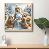 STGLCR Snowman Diamond Painting Kits for Adults - Dog Diamond Art Kits for Adults Beginner, Winter DIY Full Drill Diamond Dots Paintings with Diamonds 5D Gem Art and Crafts Home Wall Decor 12x12inch STGLCR