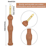 WILLBOND 17 Pcs Punch Needle Kit Adjustable Punch Needle Tool Include Wooden Handle Embroidery Pen Cloth Large Eye Sewing Needles for Beginners Adults DIY Craft Gifts(Blue, Sky Blue) WILLBOND