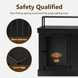 MCombo Large Dog Crate Furniture TV Stand, Wooden Dog Kennel with Double Doors, Indoor Furniture Style Dog Crate House End Table, 1861 (Black) MCombo