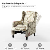 Tina's Home Wingback Recliner Chair, Traditional Push Back Recliner Sofa, Mid Century Modern Lounge Armchair for Living Room, Home Theater Accent Chairs Upholstered Recliners Couches，Bird TINA'S HOME