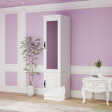 ClassyCabin Single Door Armoire Wardrobe Closet: Wardrobe Closet with Mirror Simple Storage Wardrobe Cabinet with Hanging Rod Modern Closet Organizers and Storage for Bedroom Office White ClassyCabin