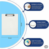 SCRIBBLEDO 30 Pack Double Sided Dry Erase Clipboards 9"x12" Durable Clipboards Bulk with 30 Dry Erase Erasers, Dry Erase Clipboard with Low Profile Clip for School, Classroom and Home Use Scribbledo