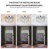 TISLYCO Modern Round Crystal Chandelier Ceiling Light,3 Light Crystal Flush Mount Small Chandelier, Silver Modern Ceiling Lamps Raindrop Chandelier Crystal Light Fixture for Bedroom, Hallway TISLYCO