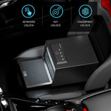 XDeer Biometric Pistol Safe (FCC & California DOJ Certified) - Quick Access Handgun Safe with Fingerprint & Digital Keypad, Secure Home Gun Safe for up to 4 Pistols (No Cleaning Kit) XDeer