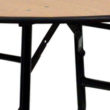 Flash Furniture Furman 4-Foot Round Wood Folding Banquet Table with Clear Coated Finished Top, 48 in Round, Natural Flash Furniture