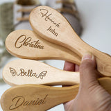 Personalized Baby Hairbrushes Engrave Infant Name Wooden Newborn Hair Brush Comb Brush Birth/Baptism/Birthday Baby Shower Gifts ZXH