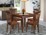 East West Furniture OXCA5-MAH-W Oxford 5 Piece Room Furniture Set Includes a Square Dining Table and 4 Wood Seat Chairs, 36x36 Inch East West Furniture
