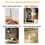 50pcs Natural Wooden Candle Wicks Kit - 5.1 X 0.5 Inch, Crackling Wicks with Stand for DIY Candle Making Craft Phinicco
