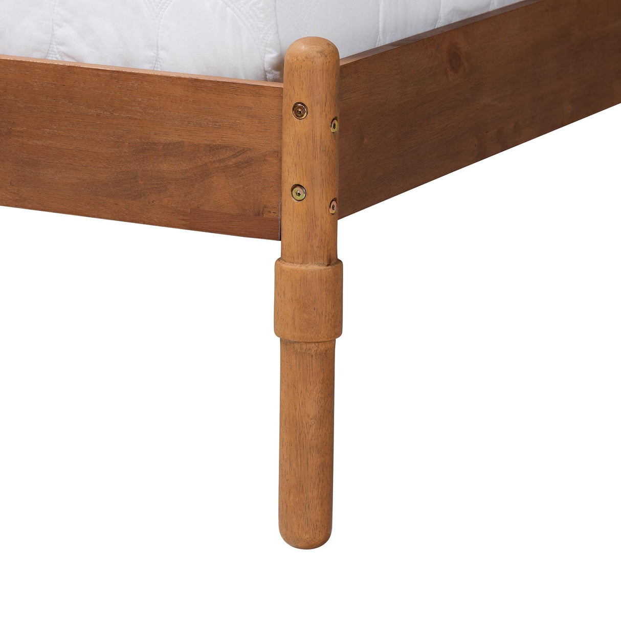 Baxton Studio Thatcher Mid-Century Modern Walnut Brown Finished Wood Queen Size Platform Bed with Woven Rattan Baxton Studio