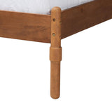 Baxton Studio Thatcher Mid-Century Modern Walnut Brown Finished Wood Queen Size Platform Bed with Woven Rattan Baxton Studio