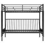 Bellemave Twin Over Futon bunk Bed, Futon bunk Bed, loft Bed with futon, No Box Spring Needed, Black Bellemave