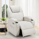 Esright Power Lift Recliner Chair for Elderly, Electric Lift Chair Sofa with Side Pockets, USB & Type-C Ports, Cup Holders, Beige, Fabric Esright