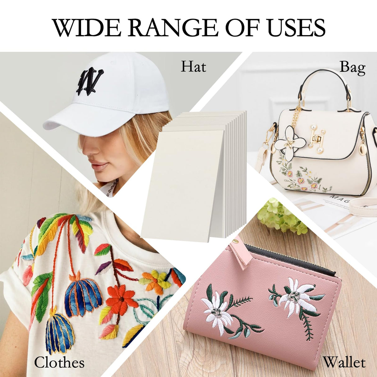 24 Pcs Embroidery Foam Sheets, 6" x 9" High Density 3mm Thick EVA Craft Foam for 3D Embroidery Crafts and Arts, Cosplay Costumes, DIY Projects, Quilting, Hats, Pillows AJLICHIBAN FUN