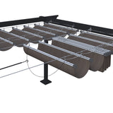 ECOOPTS 4'x16' Retractable Wave Sun Shade Canopy Pergola Cover Shade Sail Awning for Patio Porch Garden Yard Deck Outdoor (Brown) ECOOPTS