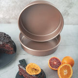 HAPPIELS Non Toxic Nonstick 9 inch Round Cake Pans Set of 2 | Quality Non Stick 9 inches Layer Circle Cake Pan 2 inches Deep | Best 9in Baking Pan PFOA, BPA free Nontoxic | 9inch 9inches Cake Pans Set HAPPIELS