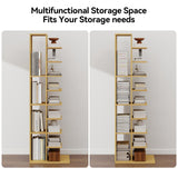 ELECWISH Narrow Bookshelf, 13-Tier Bookcase for Small Space, Tall Vertical Spine Bookshelf Tower, Modern Corner Book Shelf with Storage for Home Office ELECWISH