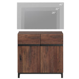 WAMPAT Modern TV Stand for TVs up to 40 inch, Entertainment Center TV Console with Adjustable Shelve and Metal Base for Living Room,Bedroom,Brown WAMPAT