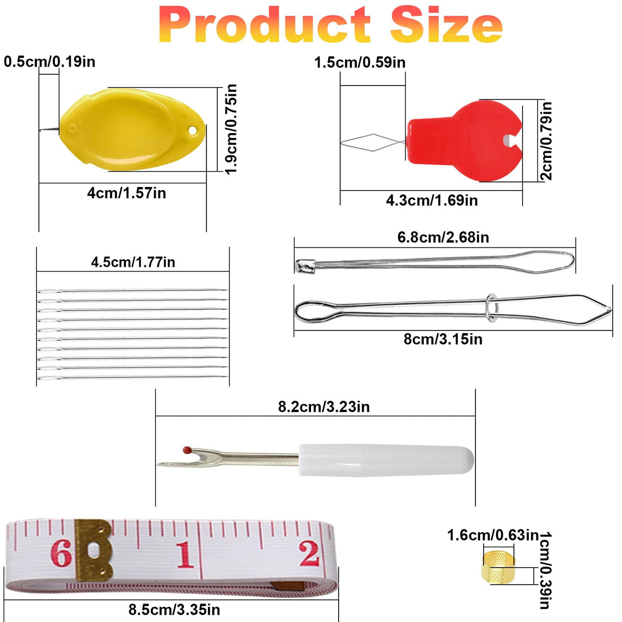 Needle Threaders Kit,29 Pcs Needle Threader Tool for Hand Sewing,Sewing Needle Threader for Embroidery Floss Include Seam Ripper,Embroidery Needles,Thimble,Scissors and Measuring Tape keepsweat