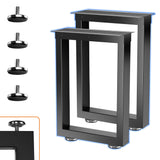 SKYSEN 16" Metal Table Legs, Desk Legs, Coffee Table Legs,Bench Legs for Desk, Coffee Tables, Dining Tables, Benches-16 * 11.8" Square Shape- Heavy Duty- Thickened Material- Black(zt-z-16"*11.8") SKYSEN