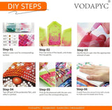 VODAPYC Spring Diamond Art Tabletop Painting Kit, DIY Stand Up Double Sided Special Shaped Diamond Painting Desktop Ornament(Lavender) VODAPYC