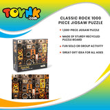 Classic Rock Music Puzzle for Adults and Kids | Difficult 1000 Piece Jigsaw Puzzle Toy | Audio Surround Sound Systems Theme | Fun Quarantine Gift | Interactive Brain Teaser Challenge for Game Night Toynk