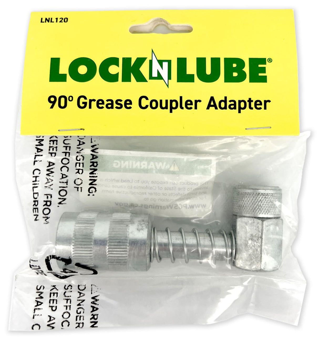 LockNLube 90 Degree Grease Coupler Adapter LockNLube