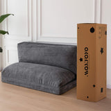 MAXYOYO Bean Bag Bed Folding Sofa Bed Floor Mattress for Adults, Extra Thick and Long Floor Sofa with Corded Washable Cover, Dark Grey, 30x95 Inch MAXYOYO
