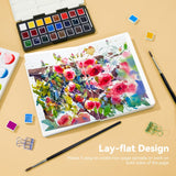 Lightwish Watercolor Journal, 100% Cotton Cold Press Watercolor Paper,140lb/300gsm Acid-Free, 24 Sheets 5.12x7.48” Sketchbook for Adults, Students LIGHTWISH