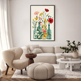 Framed Paint by Numbers Kit for Adults Beginner, Flower in Vase Easy Paint by Number Kits on Canvas Framed, Floral DIY Acrylic Oil Painting by Numbers with Frame for Gift Home Decor 8 x 12 inch GEEHEIY