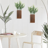 2 Pack Wood Wall Planter Vase with Artificial Eucalyptus, Modern Indoor Wall Hanging Decor for Home Living Room Bedroom Farmhouse Wooden Pocket Vases for Dried Flowers and Faux Greenery Plants Quinnsus