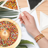 hobbyworker Upgrade Wooden Bead Spinner with 2 Pcs Big Needles,8000 Pcs Seed Beads and 1 Surprise Gift Pack for Jewelry Making Tools,Quickly Stringing Beads Tool, Manual Operated hobbyworker