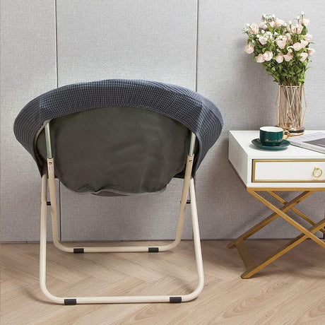 Aunite Jacquard Round Saucer Chair Cover, Stretch Moon Chair slipcover, Spandex Leisure papasan Seat Cover for Outdoor Camping Patio Fishing (Yellow,M) Aunite