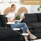 Oversize Loveseat Sofa Couch, 79'' Chenille Deep Seat Cloud Couch with Pillows and Cushion, Two Seater Comfy Love Seat for Living Room Bedroom Office,Black DecoraFlex